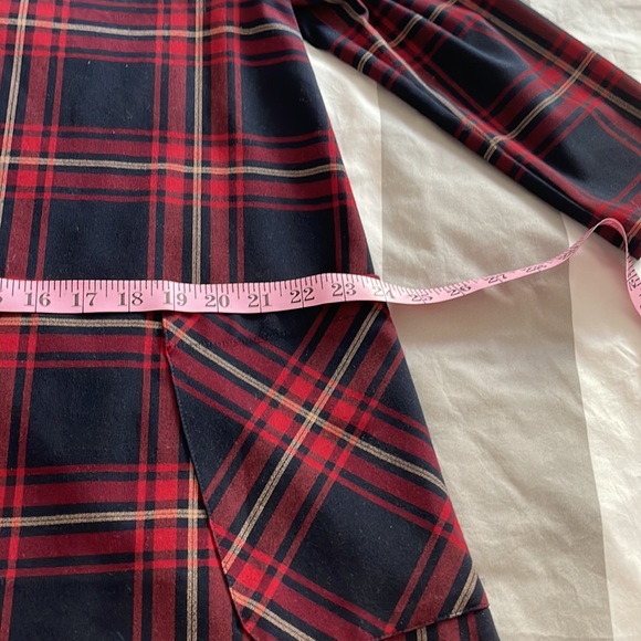 Zara plaid a-line dress with front pockets 3/4 sleeves exposed gold zipper - Picture 8 of 13